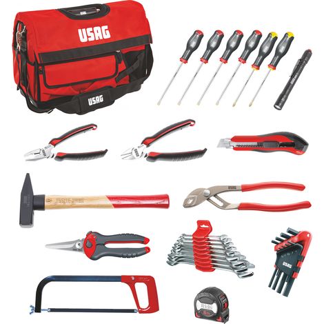 Sac à outils professionnel Usag U00070010 avec assortiment de 32 pièces
