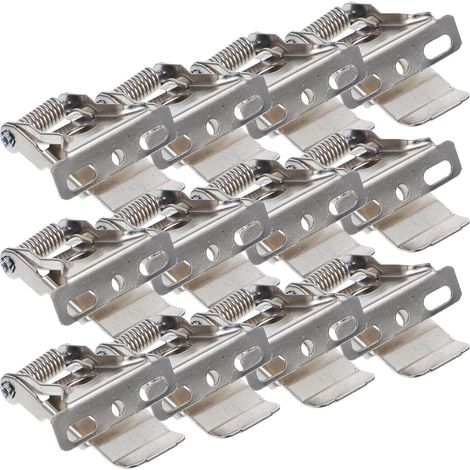 20 Pinces de Fixation Légères en Fer Argenté pour Spots et Panneaux Lumineux, Clips de Ressort Résistants la Rouille Forme Délicate pour Installation Encastrée (1/5)