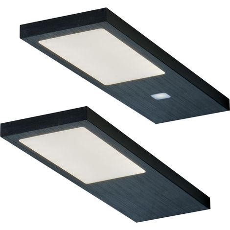 LED Küchen Unterbauleuchte 2x4 W, Küchenleuchte Gamma Noir, warmweiß (1/3)