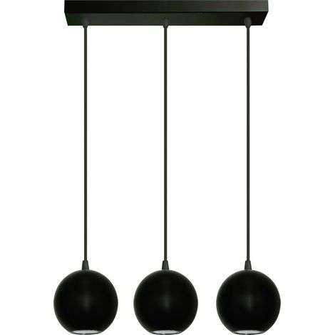 Helam MIDWAY Plafonnier Barre Droite Noir 40cm