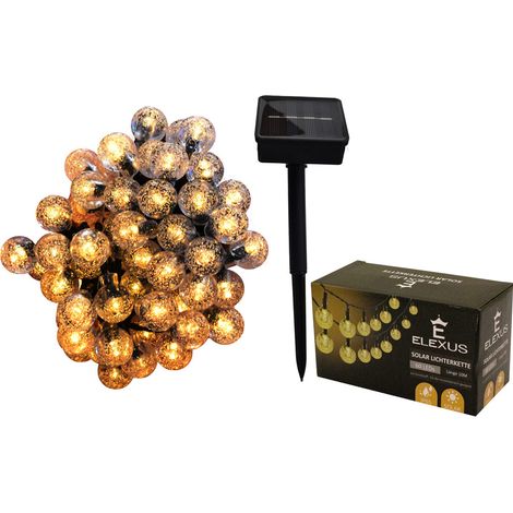 LED Lichterkette Außen Garten Outdoor Solar 10 Meter 60 LED's Warmweiß IP65
