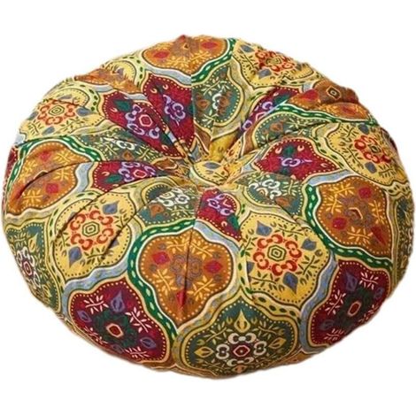 Coussin rond marocain élastique, divers usages, bohème, tatami (1/4)
