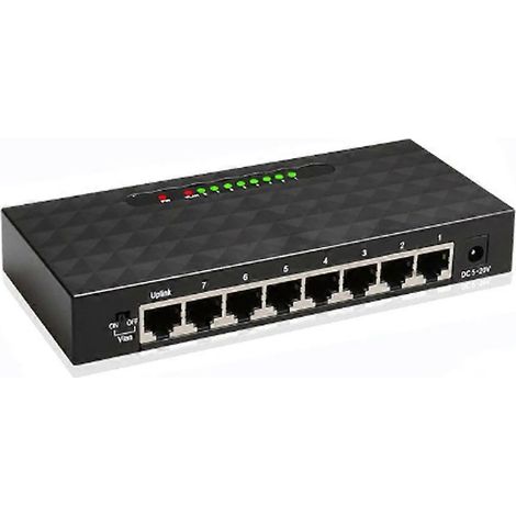8-Port-Gigabit-Ethernet-Switch, leistungsstarker 1000-Mbit/s-Smart-Switch, RJ45-Hub, Internet-Injektor, EU-Stecker (1/5)