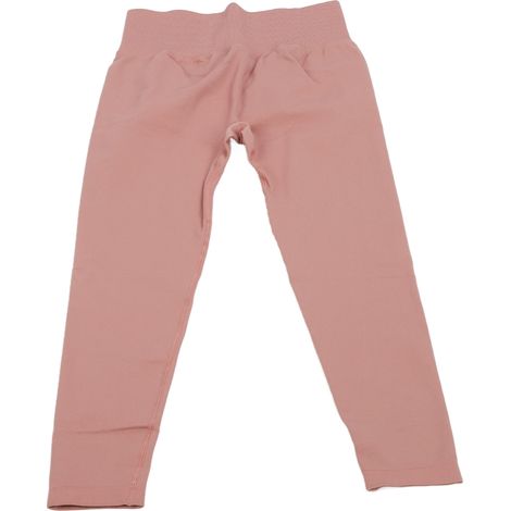 Pantalon de yoga post-partum taille haute rose, doux et élastique, gainant le ventre et rehaussant les hanches, taille L (1/5)