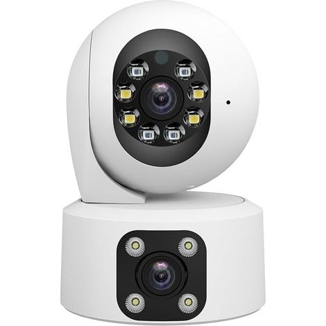 CCYKXACaméra de sécurité PTZ Double Objectif, Vision Nocturne, Audio Full HD, mémoire SD, IP66 étanche, pour Maison/Bureau (1/5)