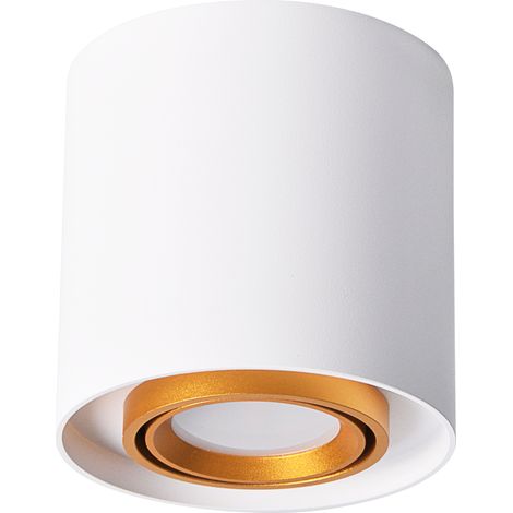 Spot plafond GU10 rond blanc-or orientable EGER Polux (1/5)