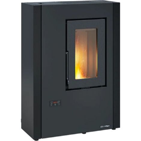 Estufa de pellets Luisella Maxy 5.0 Acabado negro 64×29 h89 cm 2,5‑7,0 kW Depósito de 10 kg – Extraflame