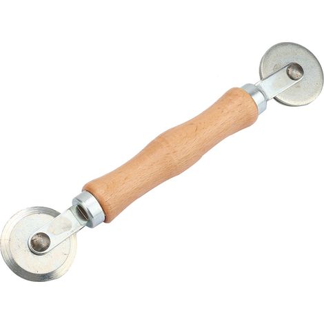 Outil de réparation de pneus en alliage d'aluminium avec manche en bois, pour chambre à air, patch anti-crevaison et roulement à billes. (1/5)