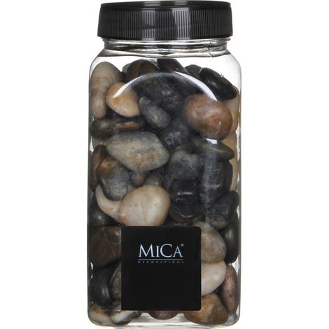 Mica Decorations Dekorative Steine schwarz klein 650 ml 1 kg Dekosteine (1/2)