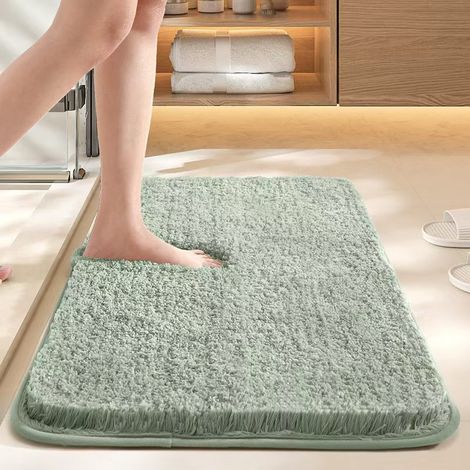 Tapis de bain absorbant antibactérien à ions argent Ag+, épais 3,5 cm, poils denses 200%, antidérapant et à séchage rapide, plusieurs tailles et coloris
