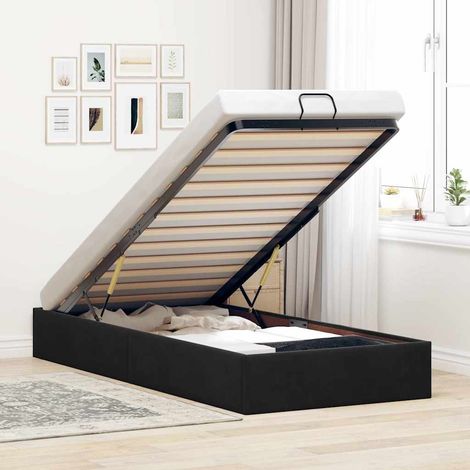 Cadre de lit ottoman sans matelas noir 80x200 cm velours vidaXL (1/5)