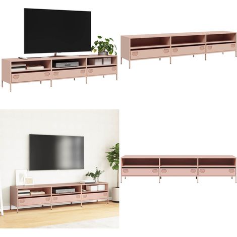 Mueble para TV acero laminado en frío rosa 202x39x43,5 cm - Acero laminado en frío - Mueble industrial