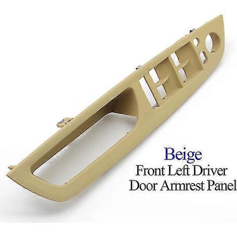 Poignées de porte intérieures de remplacement en cuir de qualité supérieure pour BMW X5 X6 E70 E71 2007-2013 - Poignées de porte intérieures - Accoudoir beige pour conduite à gauche (1/5)
