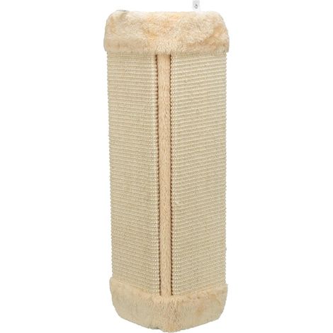 Griffoir d'angle pour chambre - Surface à gratter en sisal - Dos recouvert de peluche - Herbe à chat - 50 × 23× 2.5cm - 43431 (1/4)