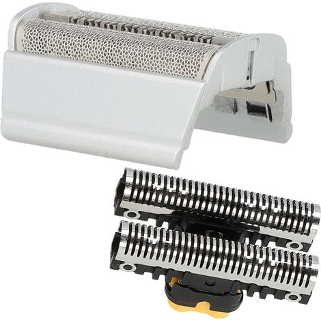 vhbw Set pezzi di ricambio lamine sostituisce Braun 31B, SB505, 31S per rasoio elettrico, lamina + blocco lame, colore nero/argento