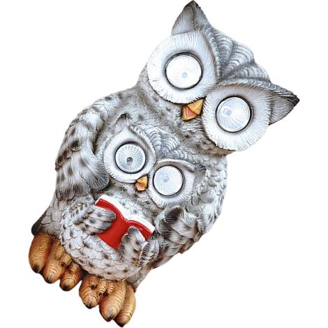 Lampe Solaire Hibou Mère Et Fils Décoration De Jardin Éclairante Pour Cour (1/5)