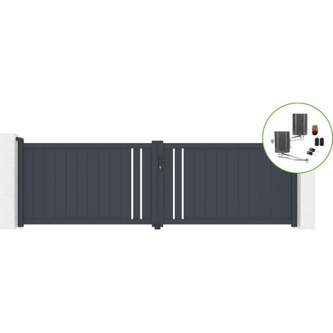 Portail battant 4m GIONA H.120cm alu + motorisation BUNKER B500 (1/5)