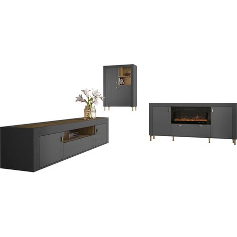 Conjunto de salón Mormavu 115, Negro mate