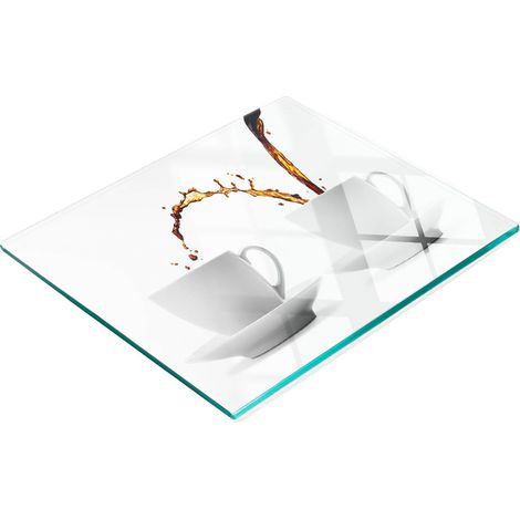 Planche décorative multifonctionnelle pour la cuisine, en verre trempé, format café, 60 x 52 cm (1/5)