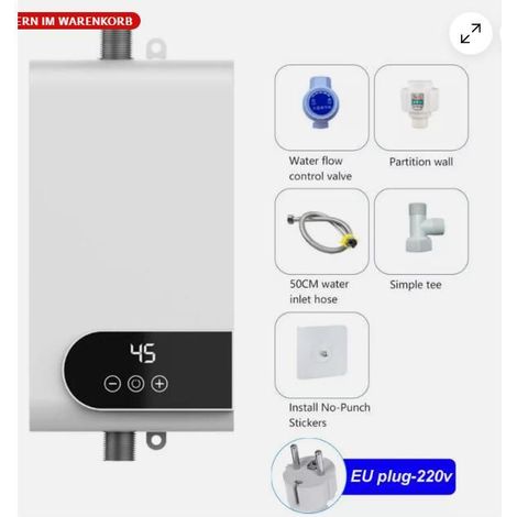 Chauffe-eau électrique instantané 5500W – Haute puissance – Pour salle de bain – Chauffage rapide (1/5)
