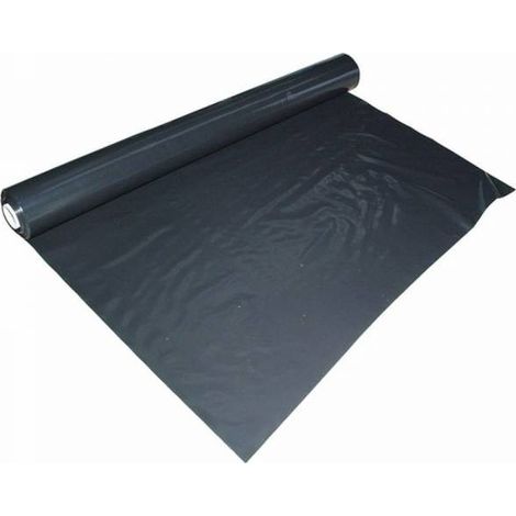 Film plastique d'étanchéité sous-dalle en polyéthylène noir Type 500, 6x25m, 300µm. HydroB