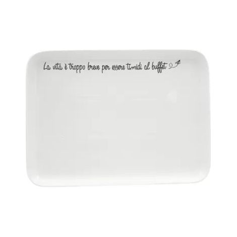 Piatto Rettangolare Gli Onesti 30x22cm Bianco La Porcellana Bianca