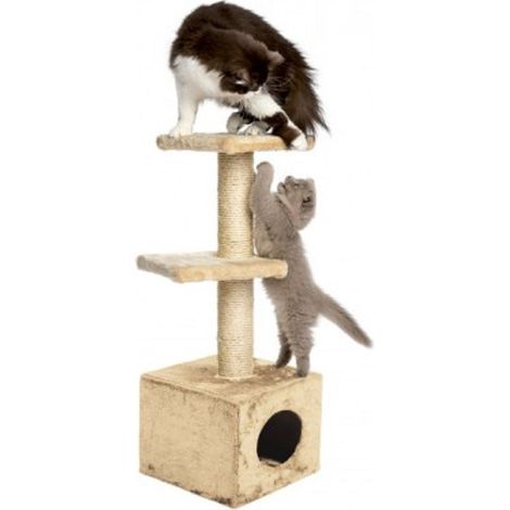 Trade Shop - KATZENBAUM KATZENBETT MIT SISALSÄULE UND ZWEI ABLAGEN - (1/4)