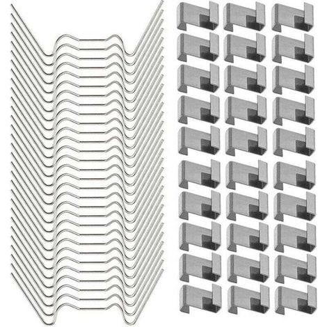 Lot de 150 Clips de Fixation pour Vitrage de Serre avec 75 Attaches W et 75 Attaches Z