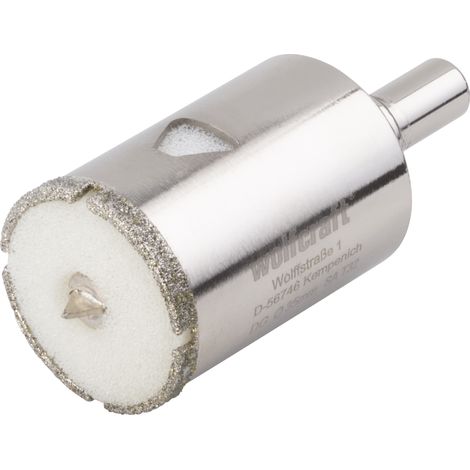 wolfcraft - Trépan Diamant pour Carrelage - Diamètre 35 mm - Profondeur de coupe 45 mm. avec Foret de Centrage - réf. 5926000