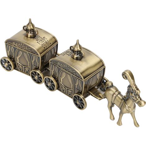 Étui de rangement pour dents en métal en forme de chariot, boîte de collection décorative exquise, cadeau artisanal. (1/5)