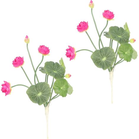 Décoration de Lotus Artificiel 2 Pièces en Plastique, Fleur Artificielle Élégante et Naturelle pour Salon ou Boutique, Ornement Frais et Raffiné (1/5)