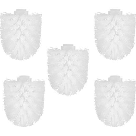 5 Pièces Tête de Rechange pour Brosse de Toilette, Plastique Blanc (1/5)