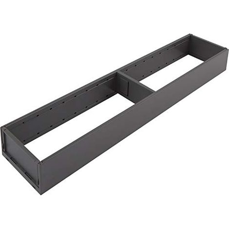 Accessoires AMBIA-LINE design acier hauteurs M et K - BLUM - Cadre tiroir étroit - haut. 50 x larg. 100 mm - livré avec un séparateur - Longueur 550 mm. - Gris indium mat