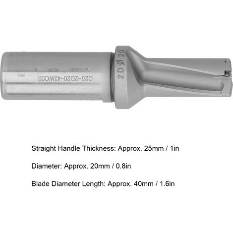 U-förmiger Bohrstangenhalter, Hochgeschwindigkeits- und Hochleistungs-CNC-Werkzeughalter, Wasserstrahlbohrspezifikation: C25-2D20-43WC03 (1/5)