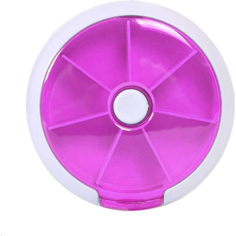 Pilulier hebdomadaire, pilulier 7 jours avec distributeur de médicaments 3 fois par jour, pilulier rotatif à bouton-poussoir avec 7 compartiments (1/5)