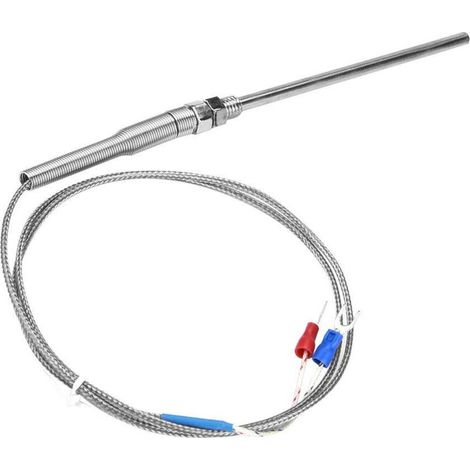 Thermocouple de Type K à Filetage M8, Fil de Capteur de Température de Sonde L25-204Y 100 Mm 0-400 ℃ (1M) (1/5)