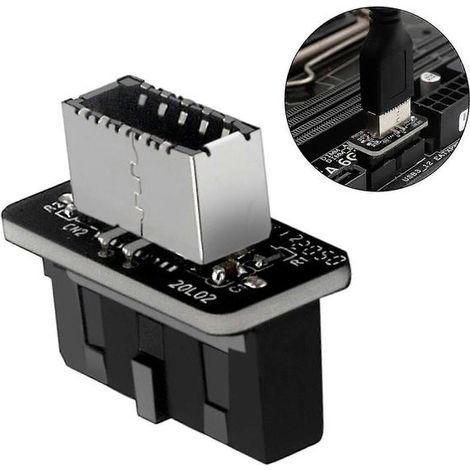 Adaptateur USB 3.0 vers USB 3.1/3.2 Type C pour panneau avant - Prise UE (1/5)