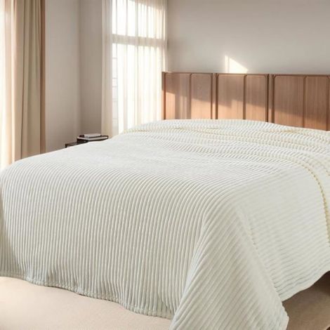 Couverture - Poire - 130 x 150 cm - 350 g/m² - Rose - Pour Lit ou Canapé - 1 Pièce (1/5)