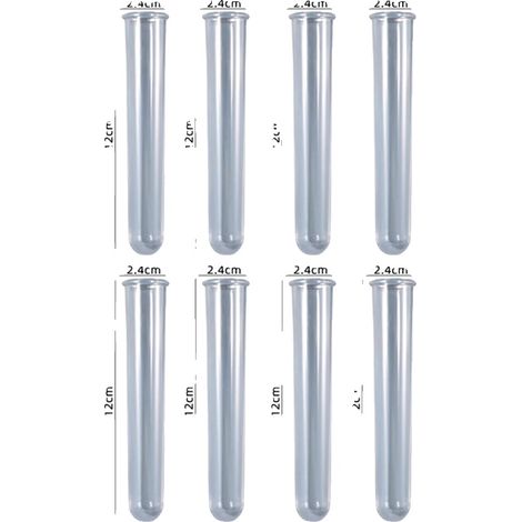Stampo in resina siliconica, set di 8 provette, perfetto per progetti fai da te, trasparente - 8 pezzi (1/2)