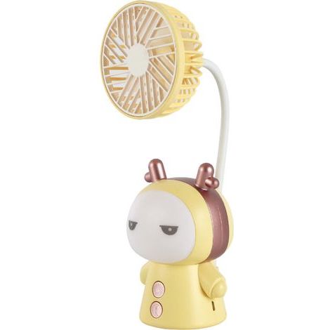 Ventilateur de bureau portable USB rechargeable, ventilateur pliable ABS pour voyage, bureau, bibliothèque, design citron (1/5)