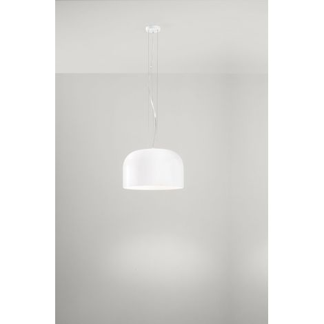 Suspension En Verre Blanc Opale Et Métal Peint, Diamètre 40 Cm, Douille E27, Style Moderne Et Minimaliste Pour Intérieur, Classe I Par Perenz (1/3)