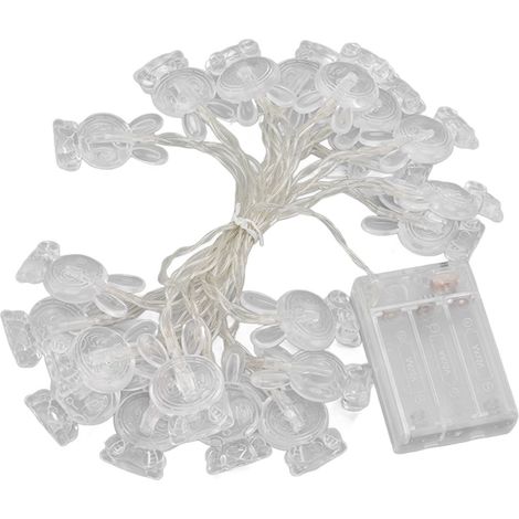 Wasserdichte LED-Lichterkette in 3D-Hasenform mit Hohlmuster für die Weihnachtsdekoration zu Hause (1/5)