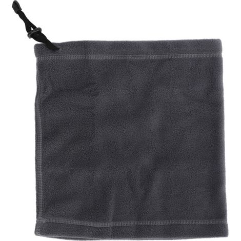 Cache-cou thermique unisexe en polaire avec cordon de serrage ajustable, gris, idéal pour le ski en hiver. (1/5)