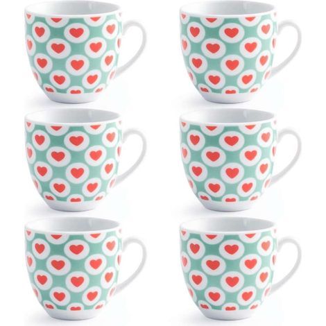 Royal Norfolk Set 6 Tazzine da Caffè in Porcellana Surreal Spring 90cc