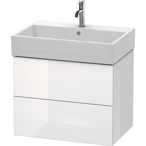 Meuble sous-vasque L-CUBE 544x684x459mm blanc brillant lack