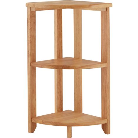 Premier Housewares Shelving Unit Rubberwood Garage Shelves 3 Tier Storage Unit / Units Outdoor Shelving Shelf Storage Rack For Bathroom / Kitchen 66 x 30 x 30 (1/5)