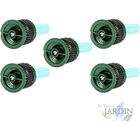 5 Boquillas HE-Van-08 para aspersor de riego Rain Bird, alta eficiencia y ahorro de agua. Alcance 2,4m, verde (1/3)