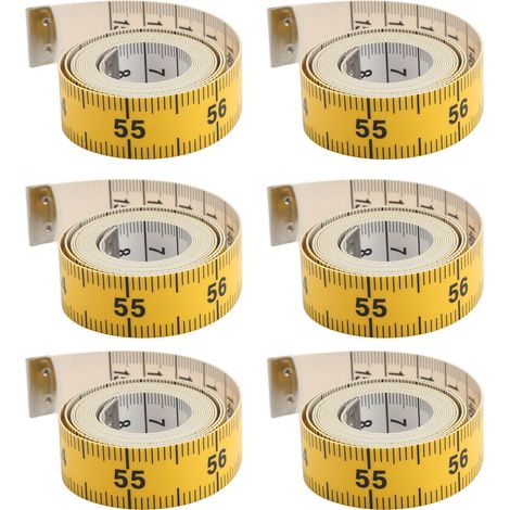 6Pcs Soft Tape Measure Double Scale Easy Reading Stretch Resistant Measuring Tape for Body Measurement Sewing (1/5)
