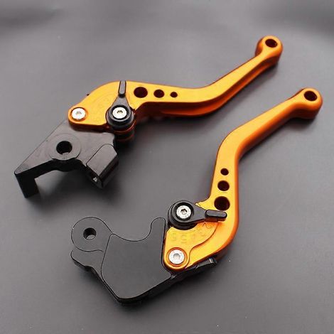 Poignées de frein en alliage d'aluminium modifiées pour motos MOTO GUZZI V7classic 08-22 ans (courtes, orange) (1/5)