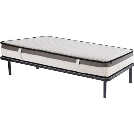 Ensemble 90 x 200 cm cadre à lattes + matelas mousse mémoire de forme ép.19cm - ORTHOMEMORY de DREAMEA (1/5)